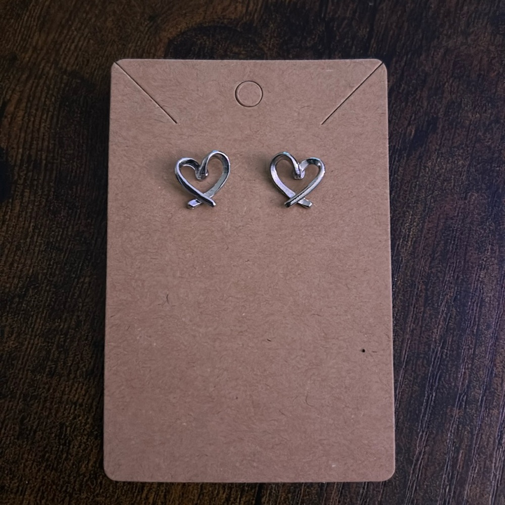 Sterling Silver Heart Stud Earrings - Classic Silver Heart Design